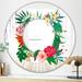 Designart 'Garland Sweet 3' Printed Cabin and Lodge Oval and Circle Wall Mirror