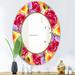 Designart 'Garland Sweet 2' Farmhouse Mirror - Printed Oval or Round Wall Mirror