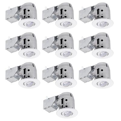 Customer Favorite 3 Led Ic Rated Swivel Round Trim Recessed Lighting Kit 10 Pack Accuweather Shop