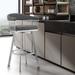 Chelsea Stainless Steel Upholstered Bar or Counter Height Swivel Stool