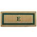 Green Single Picture Frame Heavy-duty Coir Monogrammed Doormat - 24 inches x 57 inches