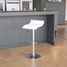 Contemporary Solid Wave Seat Vinyl Adjustable Bar Stool - 15"W x 15"D x 25.5" - 34"H - 15"W x 15"D x 25.5" - 34"H