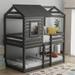 Twin Over Twin Bunk Bed Wood Loft Bed Bedroom Furniture