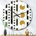 Designart 'Retro Geometrical Abstract Minimal Pattern VII' Mid-Century wall clock