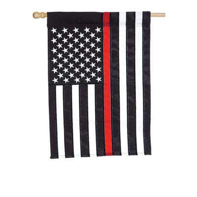 28" x 44" Thin Red Line Applique House Flag