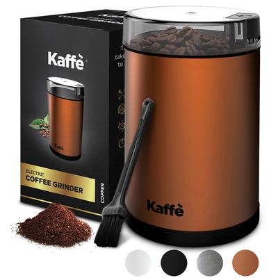 Electric Coffee Grinder by Kaffe, 3oz - On/Off Button. Brush Included