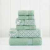 Modern Threads Trefoil Filigree 6 Piece Yarn Dyed Jacquard Towel Set