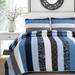 Cozy Line Carlos Stripe Reversible Cotton Quilt Bedding Set - Blue/Navy/White