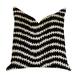 Plutus Jagged Fringe Luxury Decorative Throw Pillow in Black and Beige