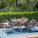 Laurent Outdoor 5 Piece Acacia Wood and Wicker Dining Set by Christopher Knight Home