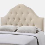 Brighton Full Size Ivory Fabric Upholstered Button Tufted Headboard