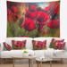 Designart 'Thick Red Poppy Flowers' Floral Wall Tapestry