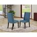 East West Furniture Parson Dining Chair - Linen Fabric Seat and Solid Wood Dining Chairs Set of 2 (Finish Options)