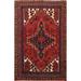 Geometric Tribal Hamedan Persian Red Area Rug Wool Hand-knotted Carpet - 3'3" x 4'6"