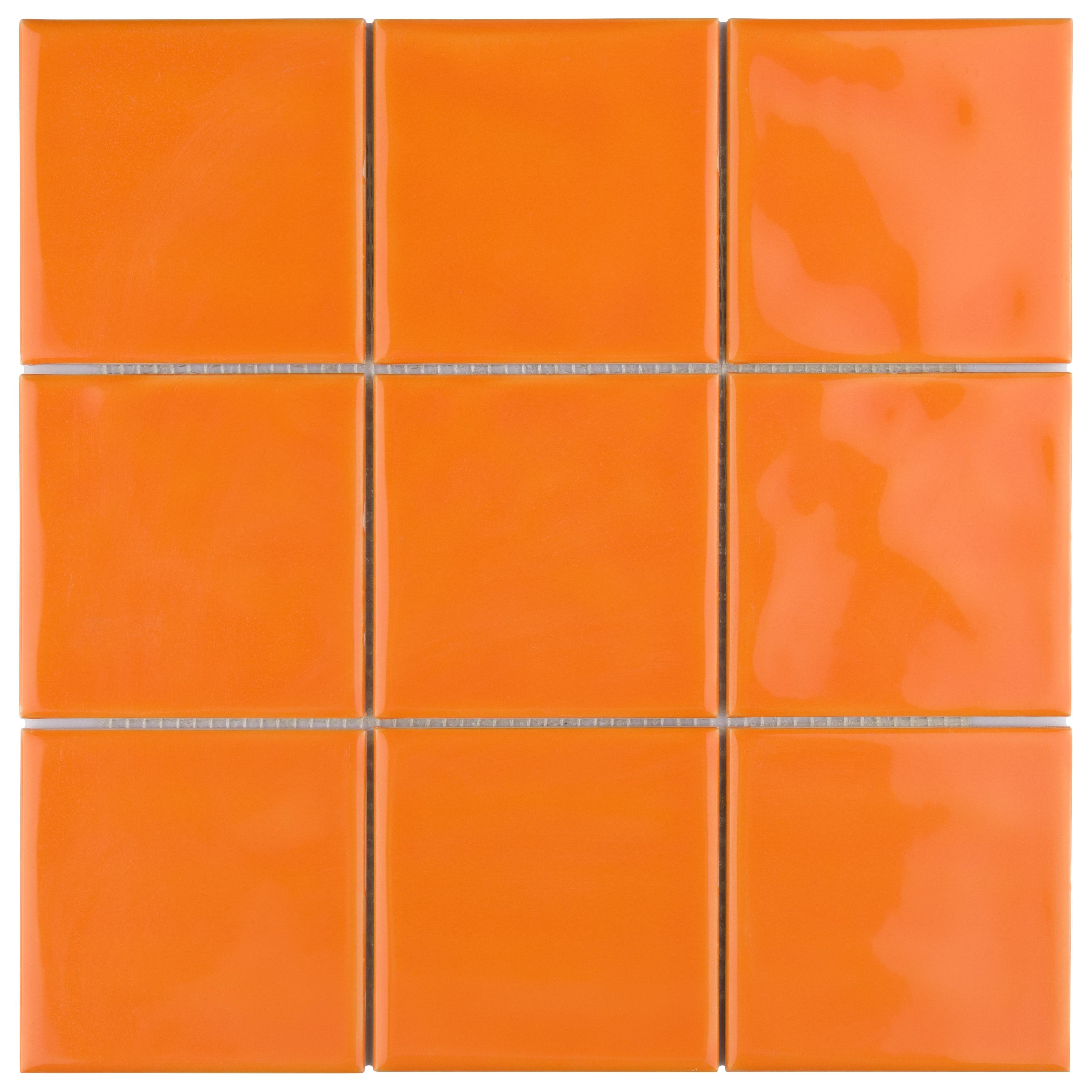 Merola Tile Twist Square Orange Sunset 11-3/4" x 11-3/4" Ceramic Wall Tile