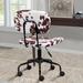 Plush Faux Cowhide Leather Office Desk Chair/Task Chair in Fluffy Brown/Black Dairy Milk Cow Skin Animal Print