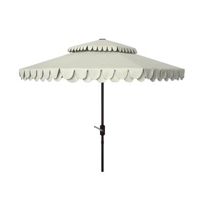 SAFAVIEH Outdoor Living Elegant Valance 9Ft Double Top Umbrella.