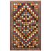 Checkered Gabbeh Transitional Geometric Area Rug Wool Hand-Knotted - 3'4" x 4'11"