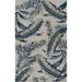 Carson Carrington Haisley Blue Feather Leaf Handmade Wool Rug