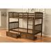 Somette Claire Twin Bunk Bed in Rustic Walnut Finish with Storage and Trundle Options