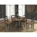 36" Round Extension Dining Table With 4 Madrid Chairs