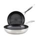 Circulon Stainless Steel Induction Frying Pan Set with SteelShield Hybrid Stainless and Nonstick Technology, 2-piece, Silver