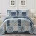 Modern Bellflower Oversized Bedspread Set Reversible Bed Quilt Queen