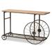 Terence Vintage Rustic Industrial Metal Wheeled Console Table