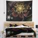 Designart 'Brown Fractal Flower with Silver stars' Floral Wall Tapestry