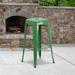 30" High Backless Metal Indoor-Outdoor Barstool with Square Seat