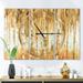 Designart 'The Forest I Fall Crop' Glam 3 Panels Oversized Wall CLock - 36 in. wide x 28 in. high - 3 panels