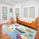 Dynamic Rugs Kidz Ivory/Multi Polyester Children's Area Rug