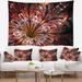 Designart 'Glittering Light Red Fractal Flower' Floral Wall Tapestry