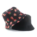 Chapeau seau Panama pour hommes et femmes casquette Bob réversible imprimé fraise Hip Hop Gorros