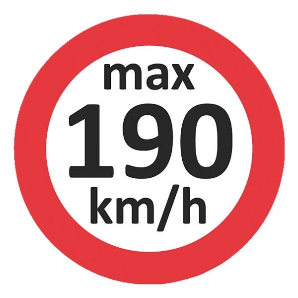 EICHNER 3x 100 Geschwindigkeitsaufkleber »max 190 km/h« rot, 6.5x6 cm Image