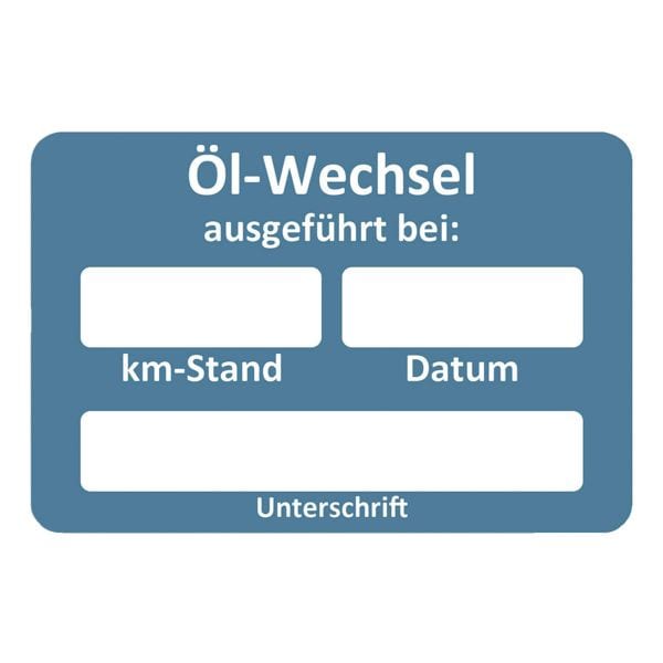 EICHNER 2 Rollen je 250 Kundendienst-Aufkleber »Ölwechsel ausgeführt bei« blau, 6x4 cm Image