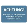 EICHNER 2 Rollen je 250 Kundendienst-Aufkleber »50-100 km - Räder nachziehen« blau, 6x4 cm