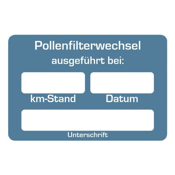 EICHNER 2 Rollen je 250 Kundendienst-Aufkleber »Pollenfilterwechsel« blau, 6x4 cm Image