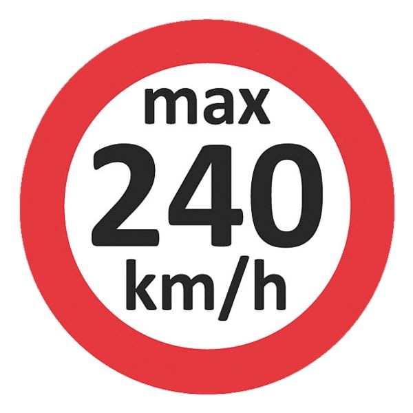 EICHNER 3x 100 Geschwindigkeitsaufkleber »max 240 km/h« rot, 6.5x6 cm Image