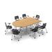 TeamWORK Tables 7 Person Conference Meeting Tables w/ 7 Chairs Complete Set Wood/Steel in Brown/Gray | 30 H x 90 W x 60 D in | Wayfair 7347