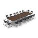 TeamWORK Tables 16 Person Conference Meeting Tables w/ 16 Chairs Complete Set Wood/Steel in Brown/Gray | 30 H x 120 W x 60 D in | Wayfair 7376