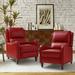 Lark Manor™ Beecher 28.75" Wide Club Recliner Faux Leather/Genuine Leather/Water Resistant in Brown | 42 H x 28.75 W x 37 D in | Wayfair