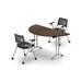 Inbox Zero Herefordshire 2 Person Conference Meeting Table w/ 2 Chairs Complete Set Metal in Brown/Gray/White | 30 H x 60 W x 30 D in | Wayfair