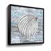 Highland Dunes Seashell on Gray Wave Beach House by Irina Sztukowski - Painting Print on Canvas Canvas, in Blue/Gray | 24 H x 24 W x 2 D in | Wayfair