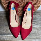 Jessica Simpson Shoes | Jessica Simpson Red Bow Heels | Color: Red | Size: 7.5
