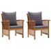 Winston Porter Patio Chairs Patio Dining Chair w/ Armrest Solid Wood Acacia Wood in Gray/Brown | 32.7 H x 23.2 W x 26.4 D in | Wayfair