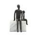 Ivy Bronx 10" Sculpture of Dad & Son Sitting Together - Black & White & Marble - Father Son Statue - Father’s Day Gift | Wayfair