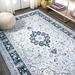 Blue/Navy 48 x 0.28 in Area Rug - Andover Mills™ Arignote Oriental Machine Made Power Loom Blue/Navy Area Rug | 48 W x 0.28 D in | Wayfair