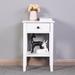 Andover Mills™ Arviso 1 - Drawer Nightstand in White Wood in Brown/White | 25.6 H x 16.3 W x 12.6 D in | Wayfair 90BEED411DDA45178D7E4C5963BE0A91