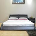 Orren Ellis Terraza Platform Bed Upholstered/Faux leather in Black | 29 H x 65 W x 95 D in | Wayfair B1210QQBK